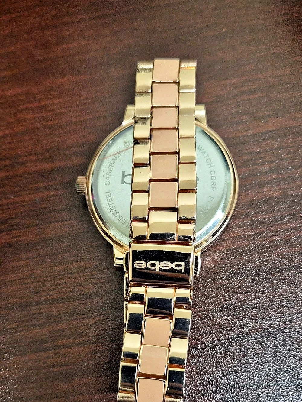 bebe Rhinestone Heart Watch in Pink & Gold (NEEDS BATTERY) - Picture 4 of 6